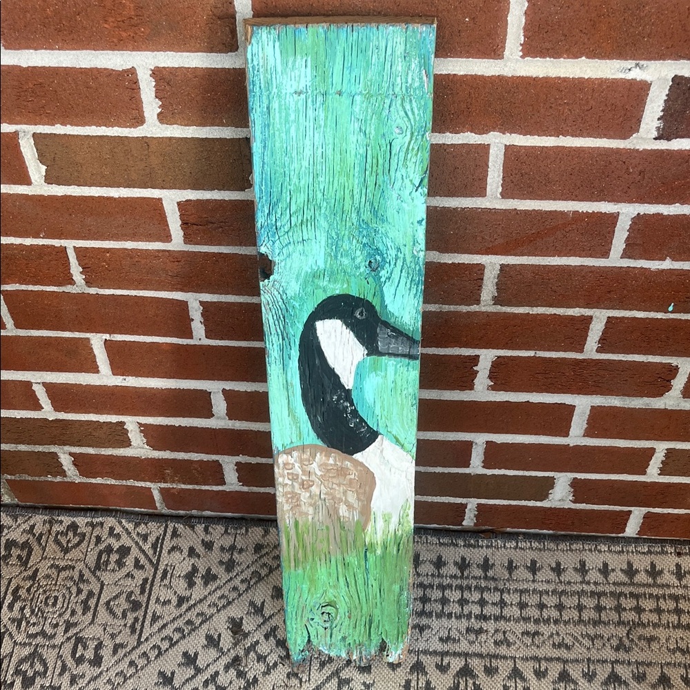 Hand-Painted Canada Goose on BarnWood Handcrafted Painting Rustic Decor